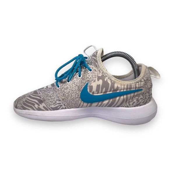 Nike iD Roshe Two (Nike By You) White / Grey / Teal Print 897153-992 Women's 7 - Picture 6 of 11